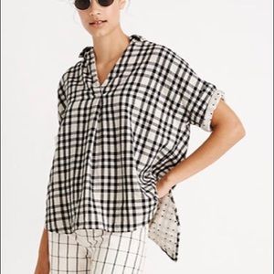 NWT Madewell courier button back shirt